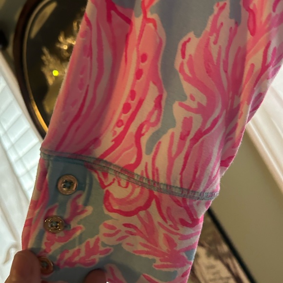 LILLY PULITZER Sophie Dress Seasalt Blue Shell We Dance 3/4 Sleeve - Picture 5 of 7